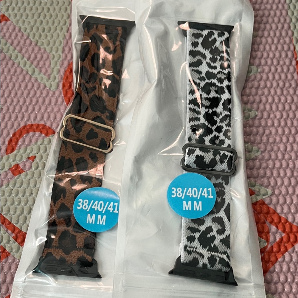 Stylish Leopard Print Watch Bands Compatible with Apple Watch - 2 pack